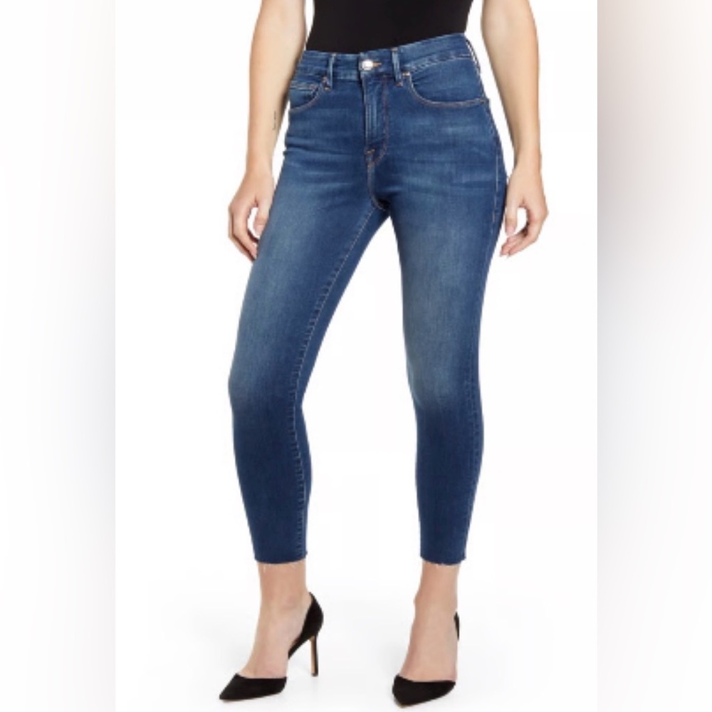 Good American Always Fits Good Waist Raw Hem High Waist Skinny Jeans